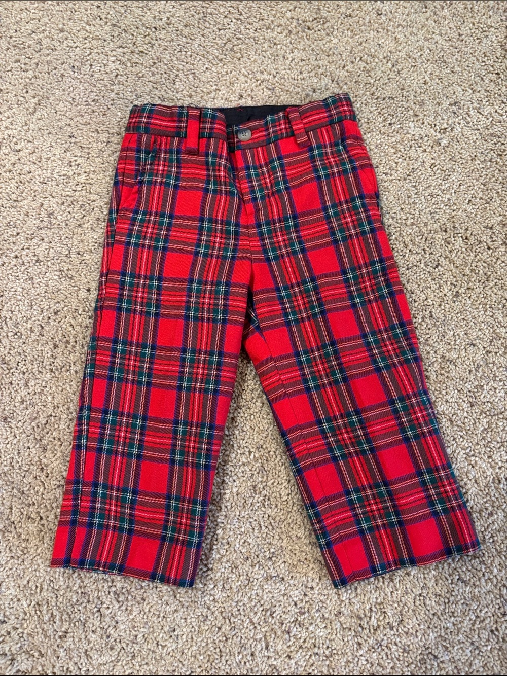 Janie and Jack Red Plaid Dress Pants
